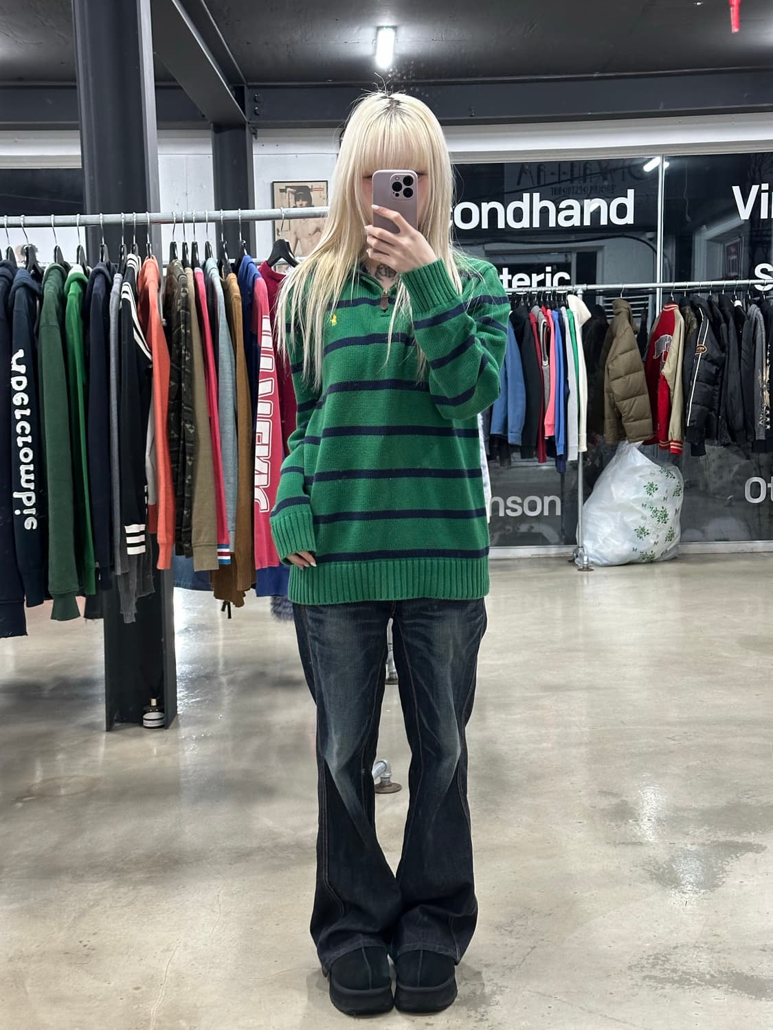 폴로 랄프로렌 니트 스트라이프 집업 상품이미지2