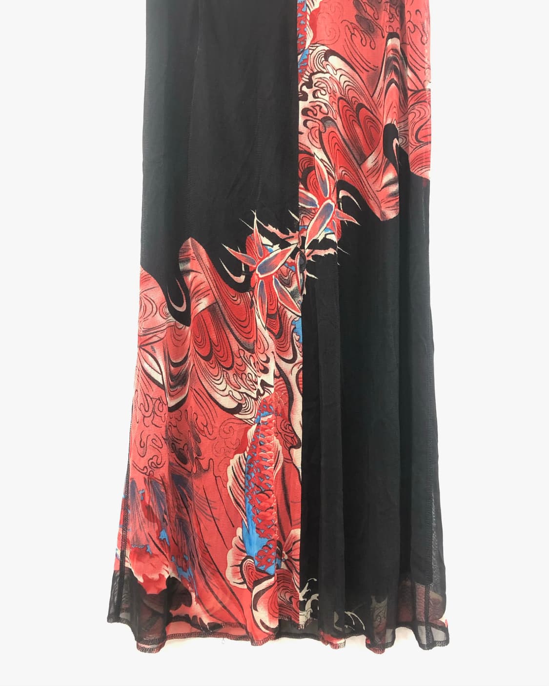 oriental red wave drawing long skirt 상품이미지4