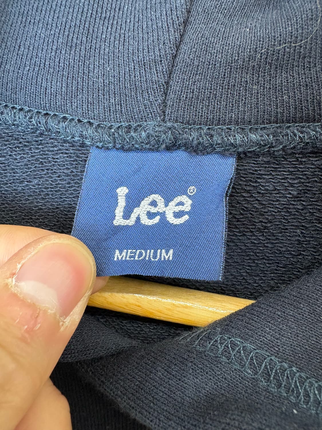 Lee 리 빅로고 후드티 네이비 상품이미지5