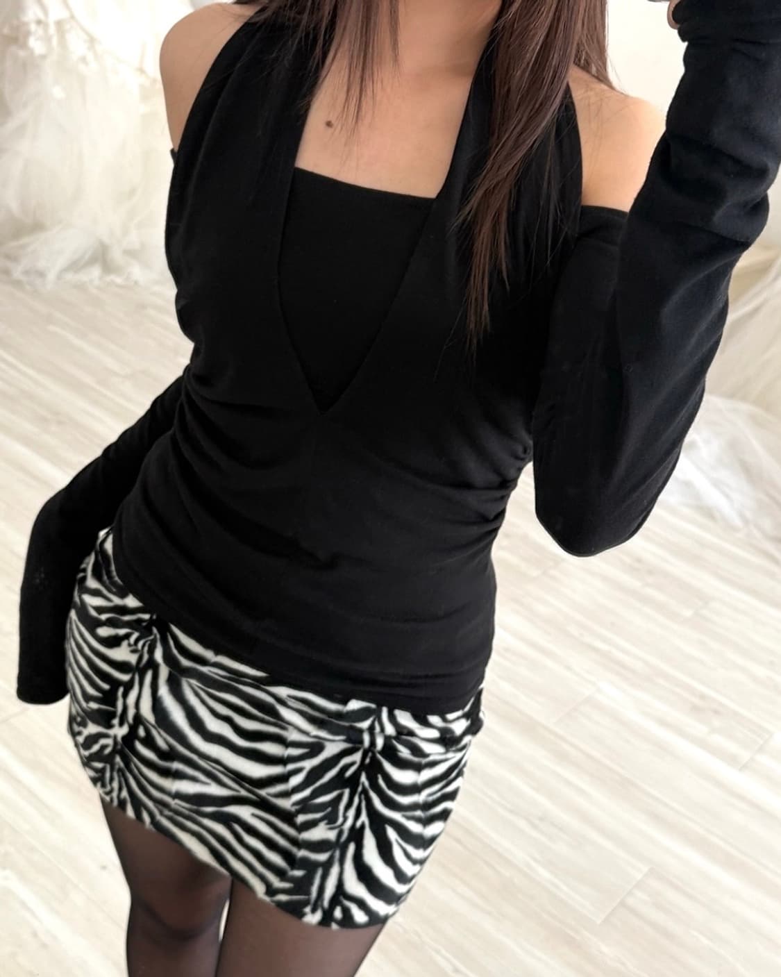 Zebra patterned mini skirt  상품이미지5