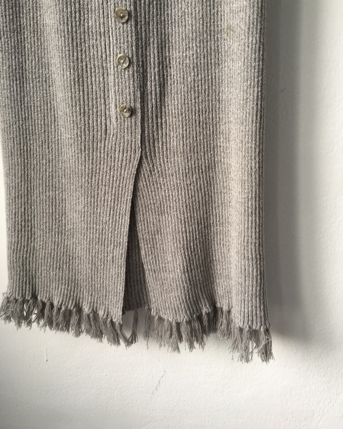 fringe point rivbed button up skirt 상품이미지3
