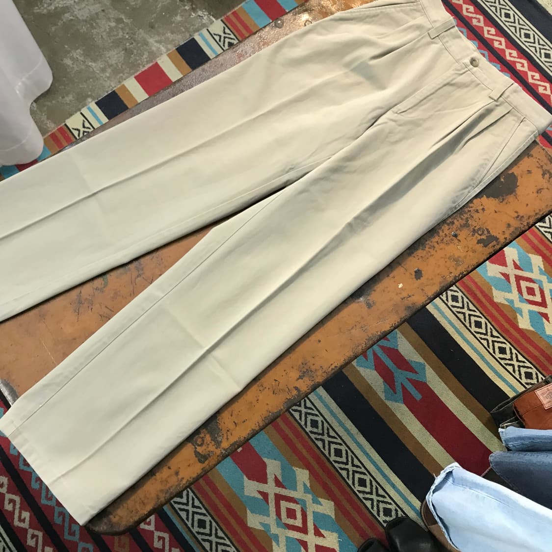 Vtg 빈티지 베이지 핀턱 코튼 치노 팬츠 허리 29 사이즈  상품이미지3