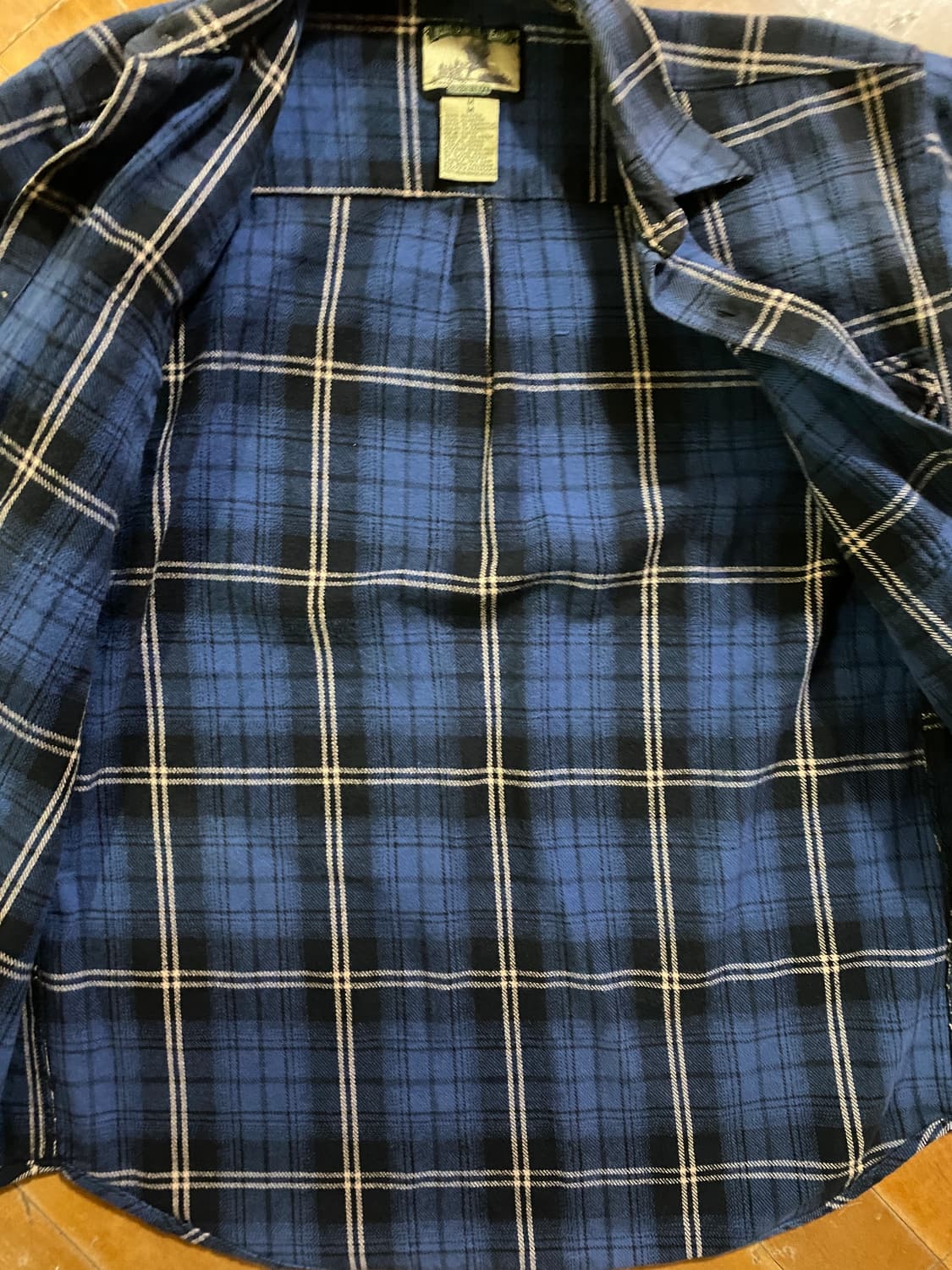 (미국판)FIELD & STREAM 블루 체크 플란넬 셔츠 M 상품이미지3