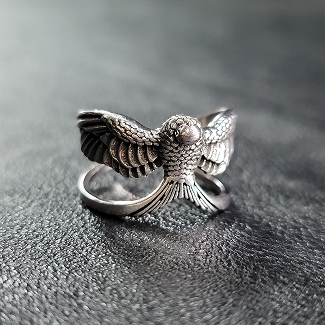 Wings of Freedom 백동 남자 엔틱 빈티지 진격의거인 반지 상품이미지1