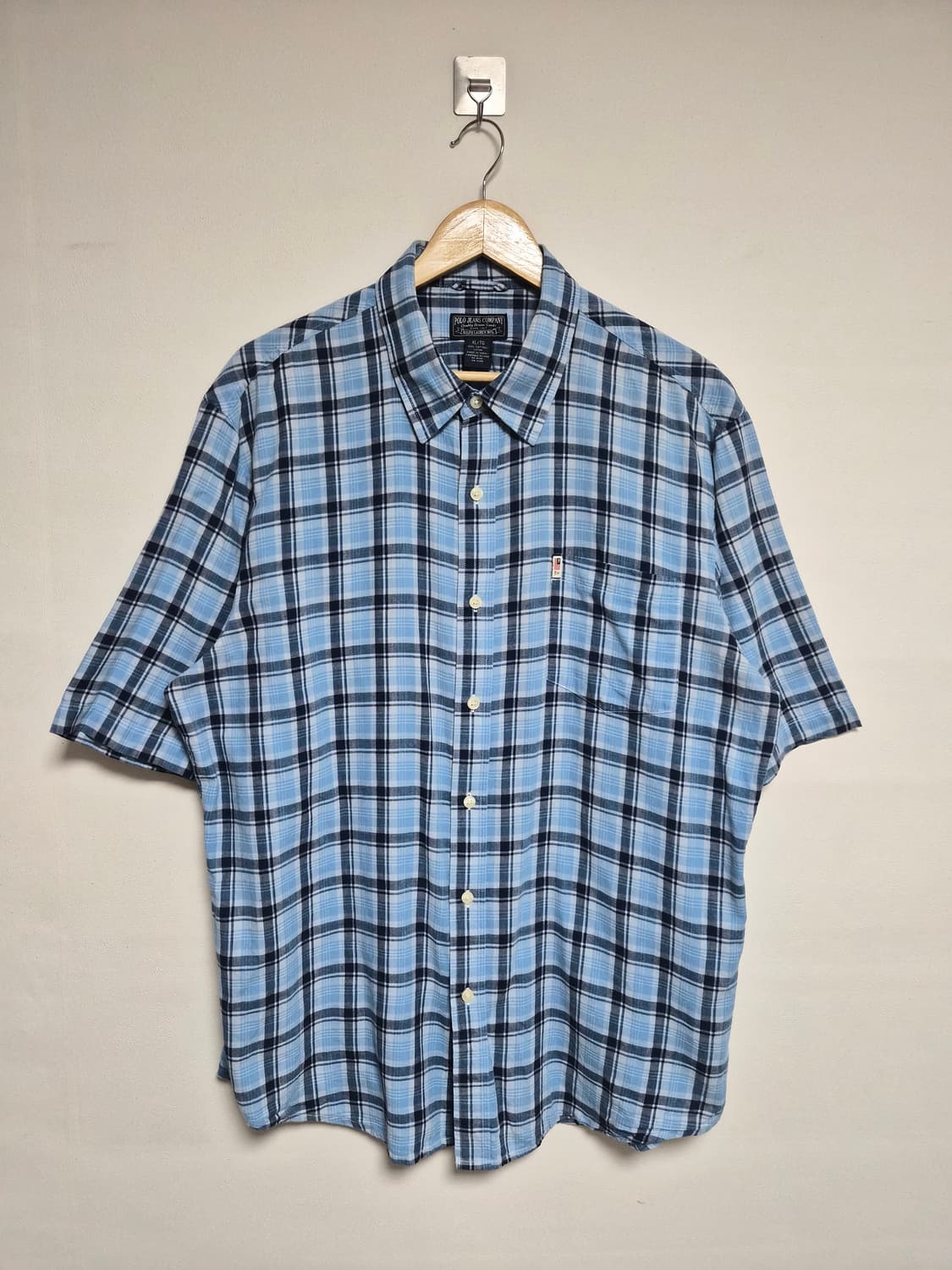 폴로Polo 반팔 체크 셔츠 XL사이즈 - S319 상품이미지1