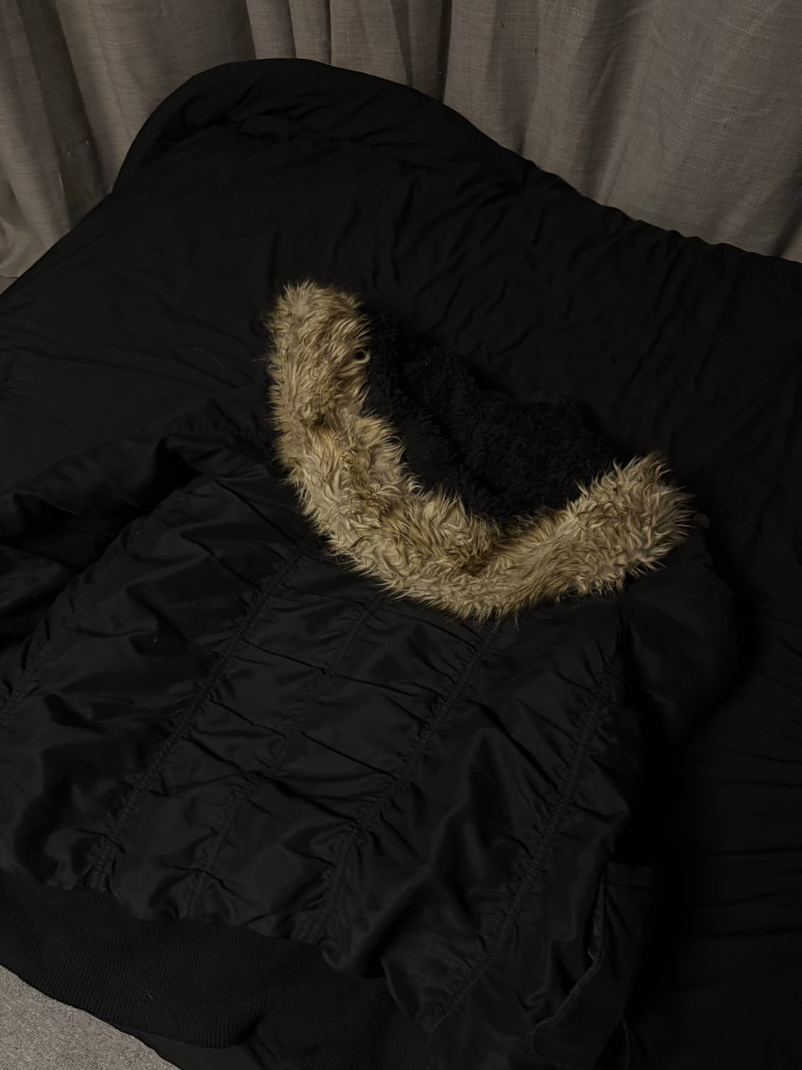 퍼후드 패딩 후드집업 fur hoodie Japanese  상품이미지4