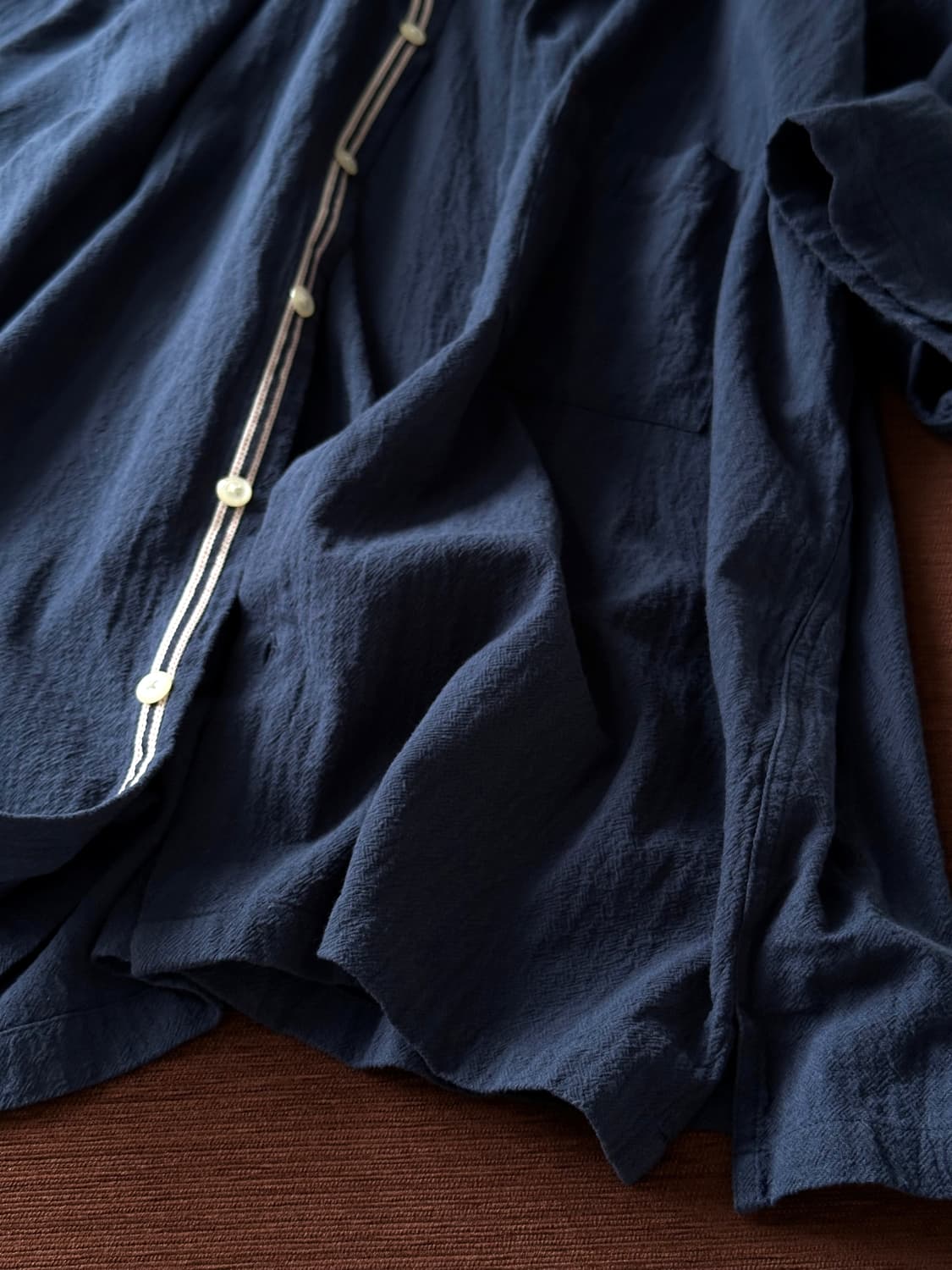 Natural cotton woven fabric H/S shirt 상품이미지3