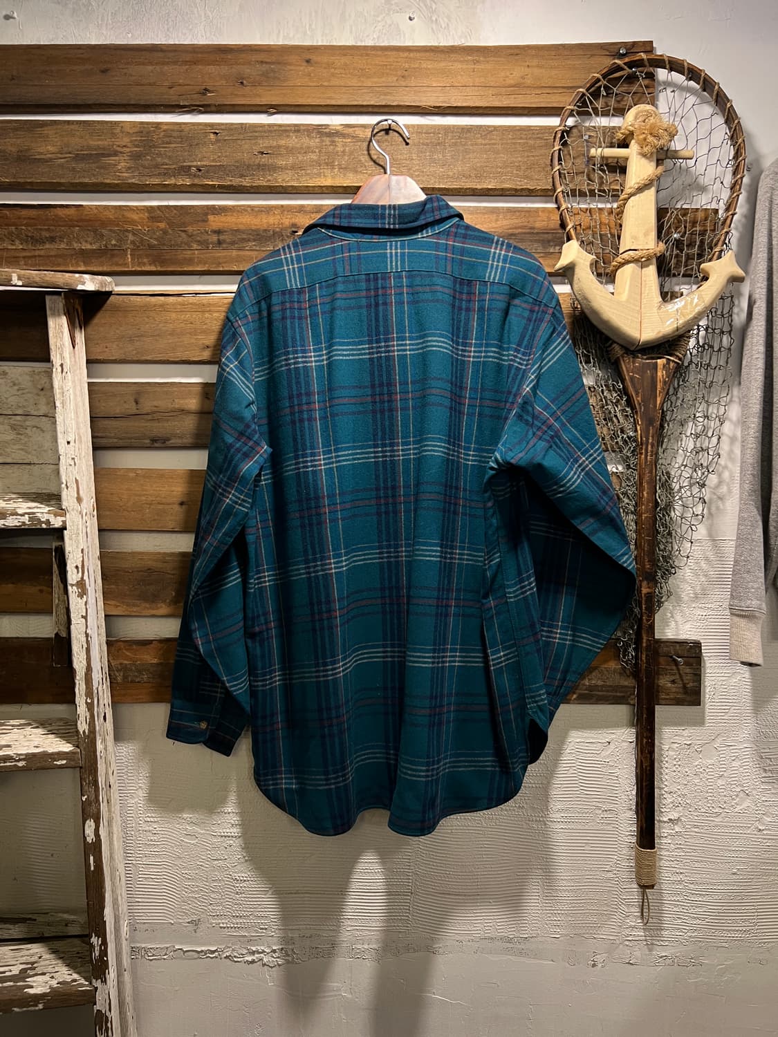 [XL]펜들턴 Made in USA 블루그린 타탄체크 퓨어 버진 울 셔츠 상품이미지5