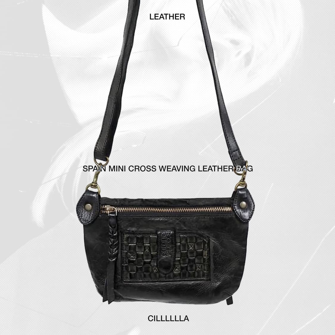 스페인 미니 크로스 위빙 레더백 상품이미지1