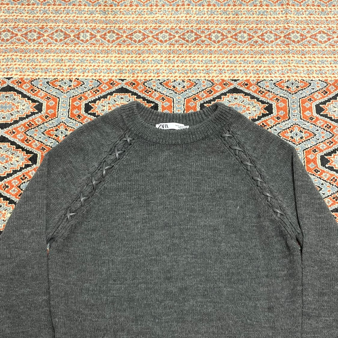 자라 그레이 스티치 울니트 여성M 상품이미지2