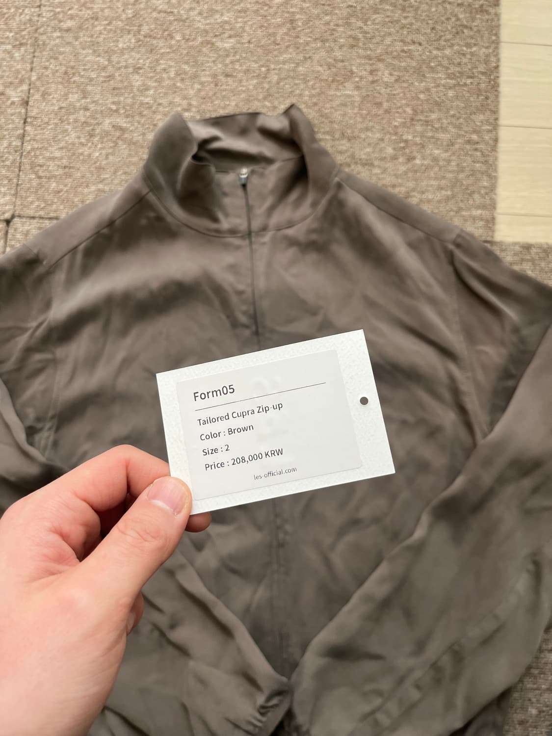 (2) LES Tailored cupra zip-up (brown) 상품이미지2