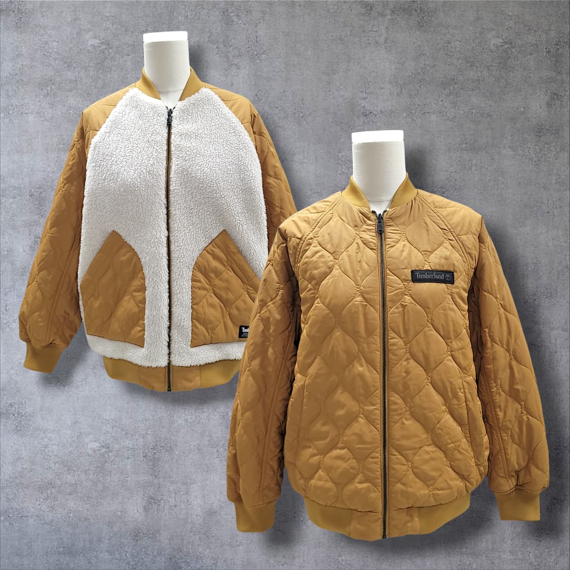 [M] 팀버랜드 브라운 리버시블 퀼팅 봄버 자켓 상품이미지4