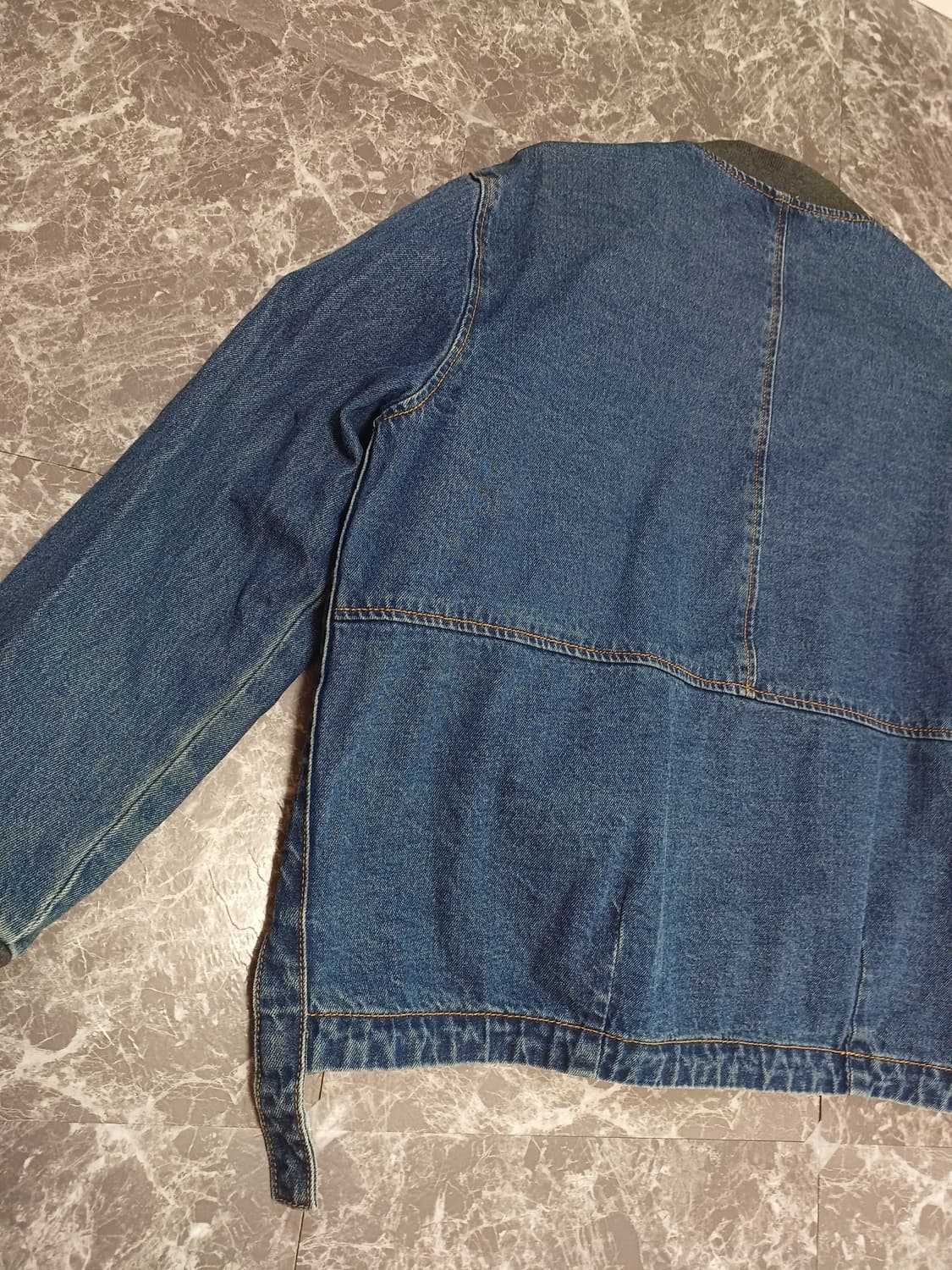 진청 데님 노카라 크롭 자켓  상품이미지8