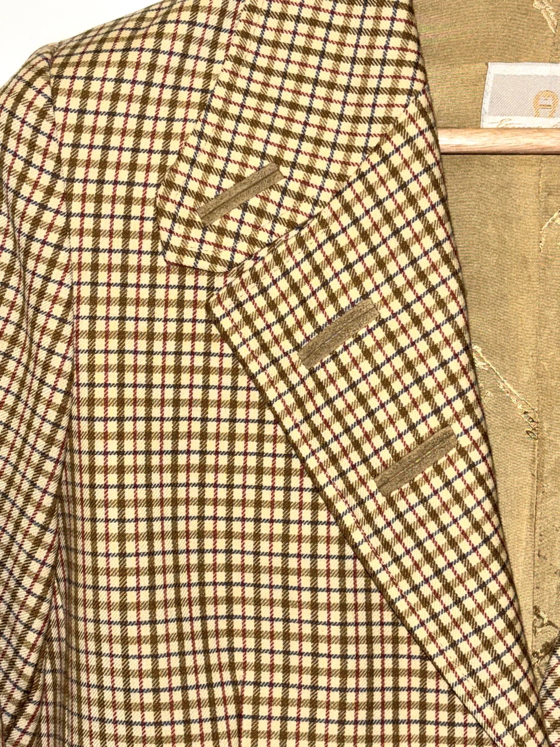 Aigner 클래식 체크 울 자켓 / Beige 상품이미지4