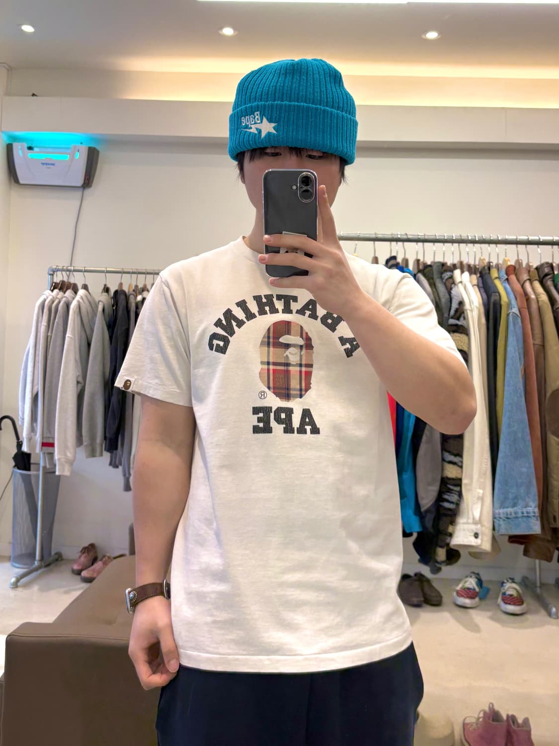 베이프 체크 컬리지 반팔 티셔츠 상품이미지8