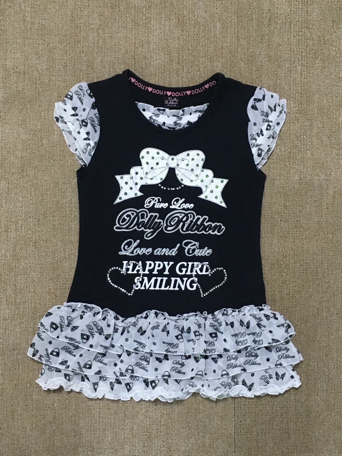 Dolly ribbon y2k 펑투케 지뢰계st 블랙리본탑 상품이미지1
