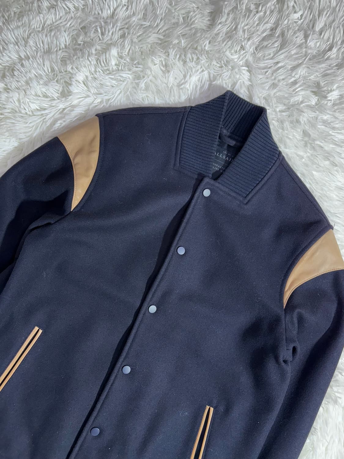 올세인츠 블랙 울 바시티 자켓  상품이미지3