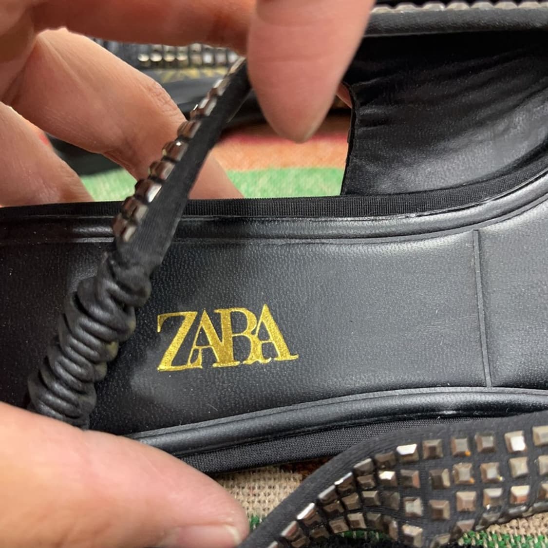 자라 ZARA 라인스톤 슬링백 플랫슈즈 240 X01619 상품이미지5