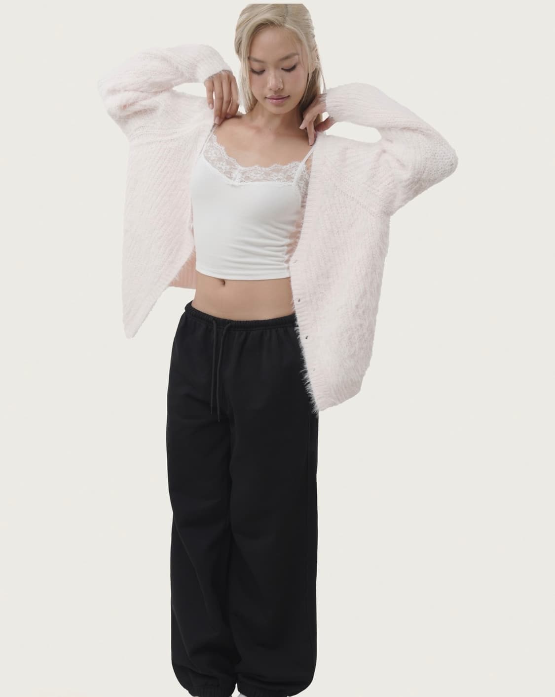 클리시어 Sugarplum hairy cardigan, Baby pink 상품이미지1