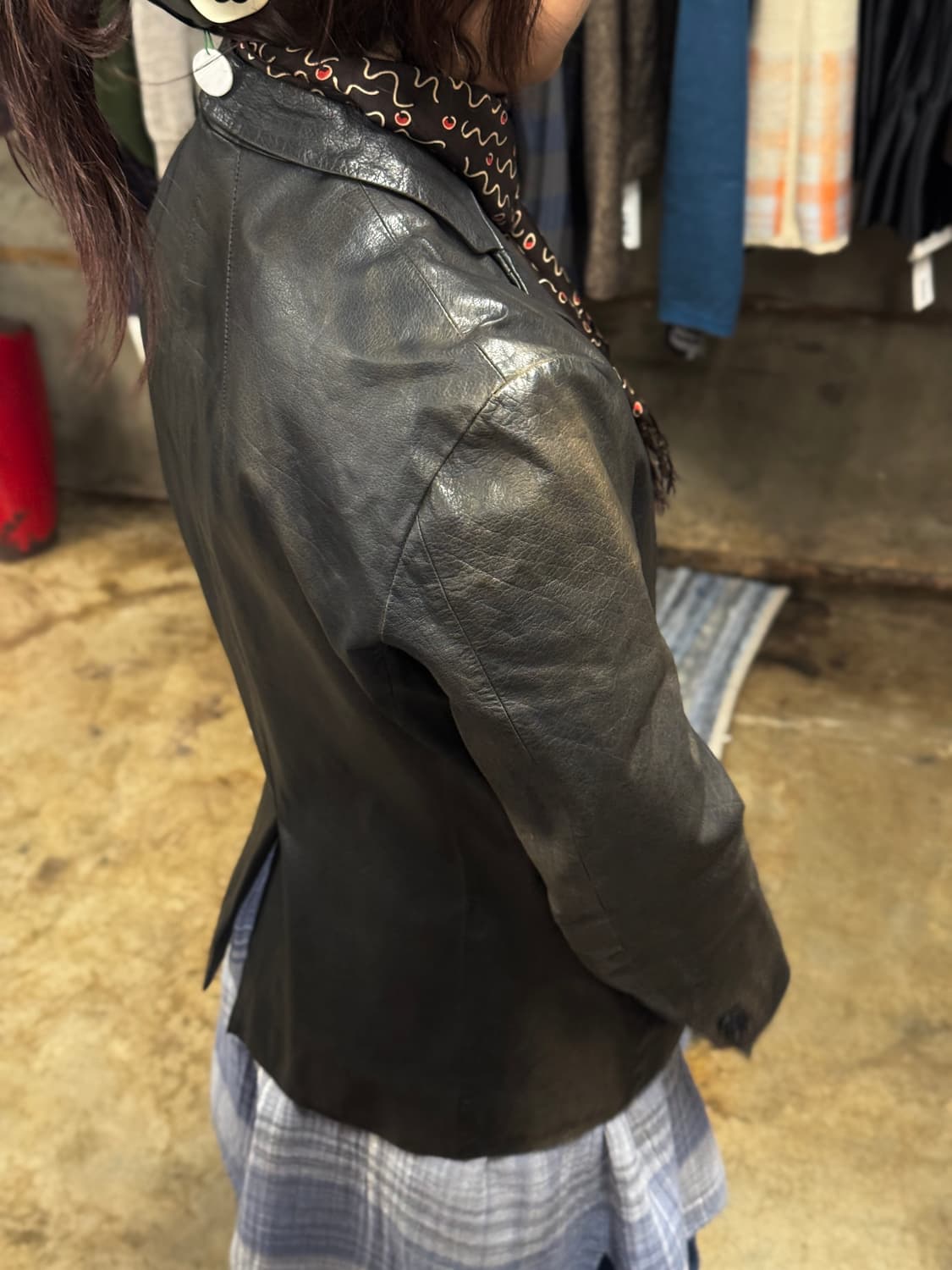 S ) Neil Barrett Faded Leather Jacket 상품이미지9