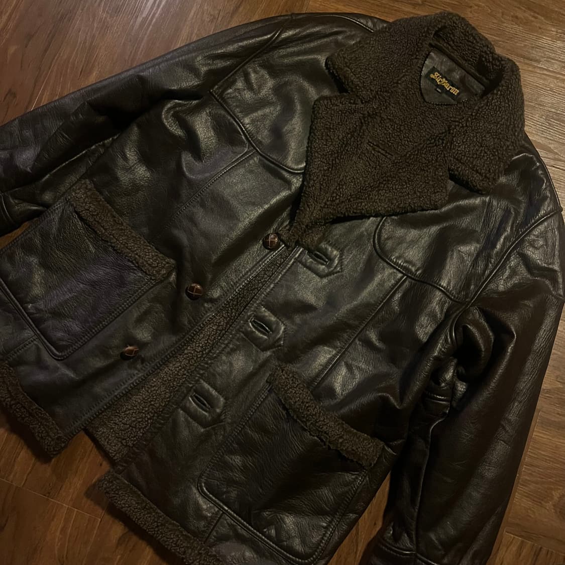 (착샷) Sir Baron 카우 레더 무스탕 xl 상품이미지4