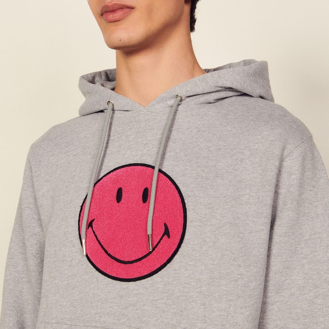 (L) 산드로옴므 SMILEY 그레이 후드티 상품이미지1