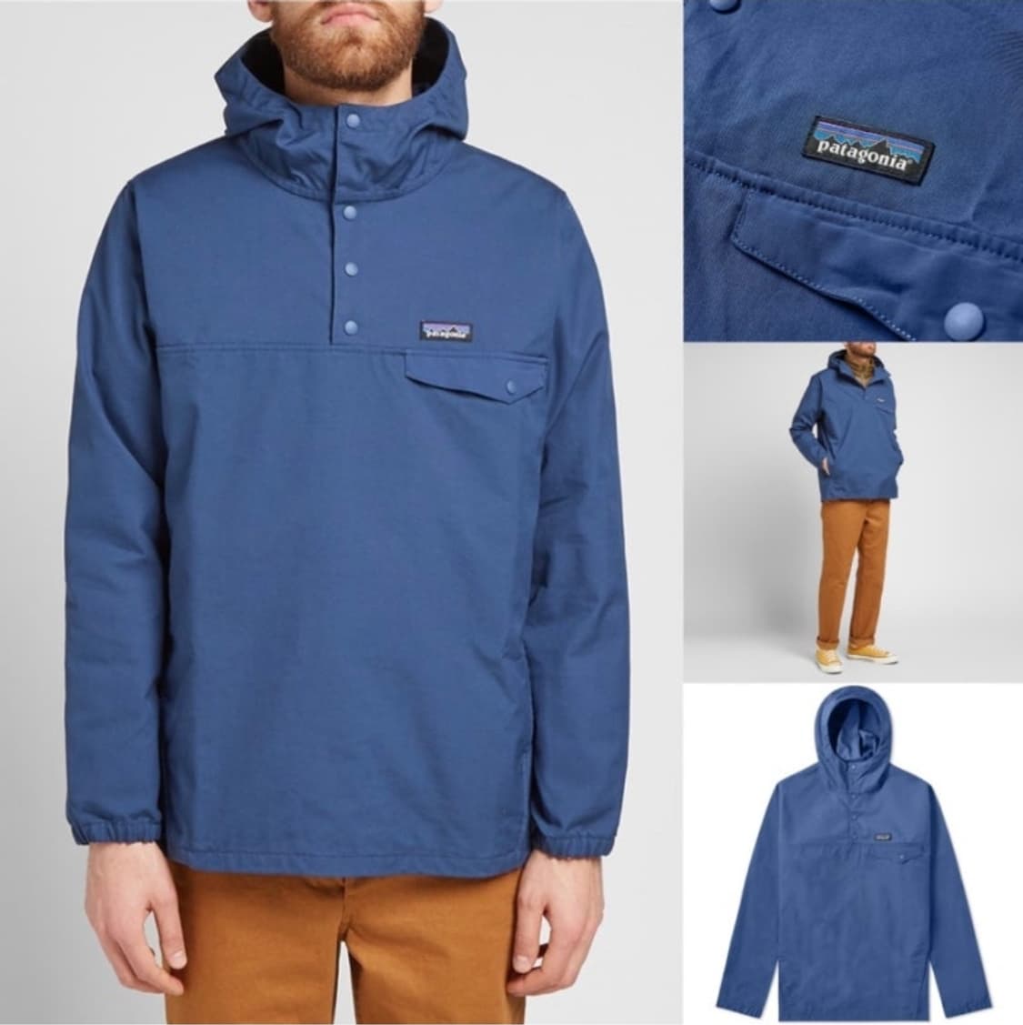 파타고니아 메이플 스냅-티 코튼 후디 풀오버 M 블루 상품이미지1