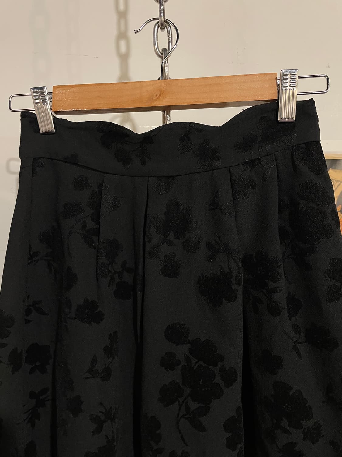 플라워 패턴 블랙 미디스커트 오리엔탈 상품이미지2