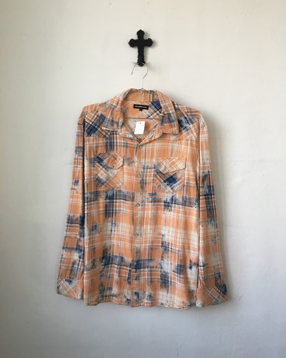 Semantic design dyed check pattern shirt 상품이미지2