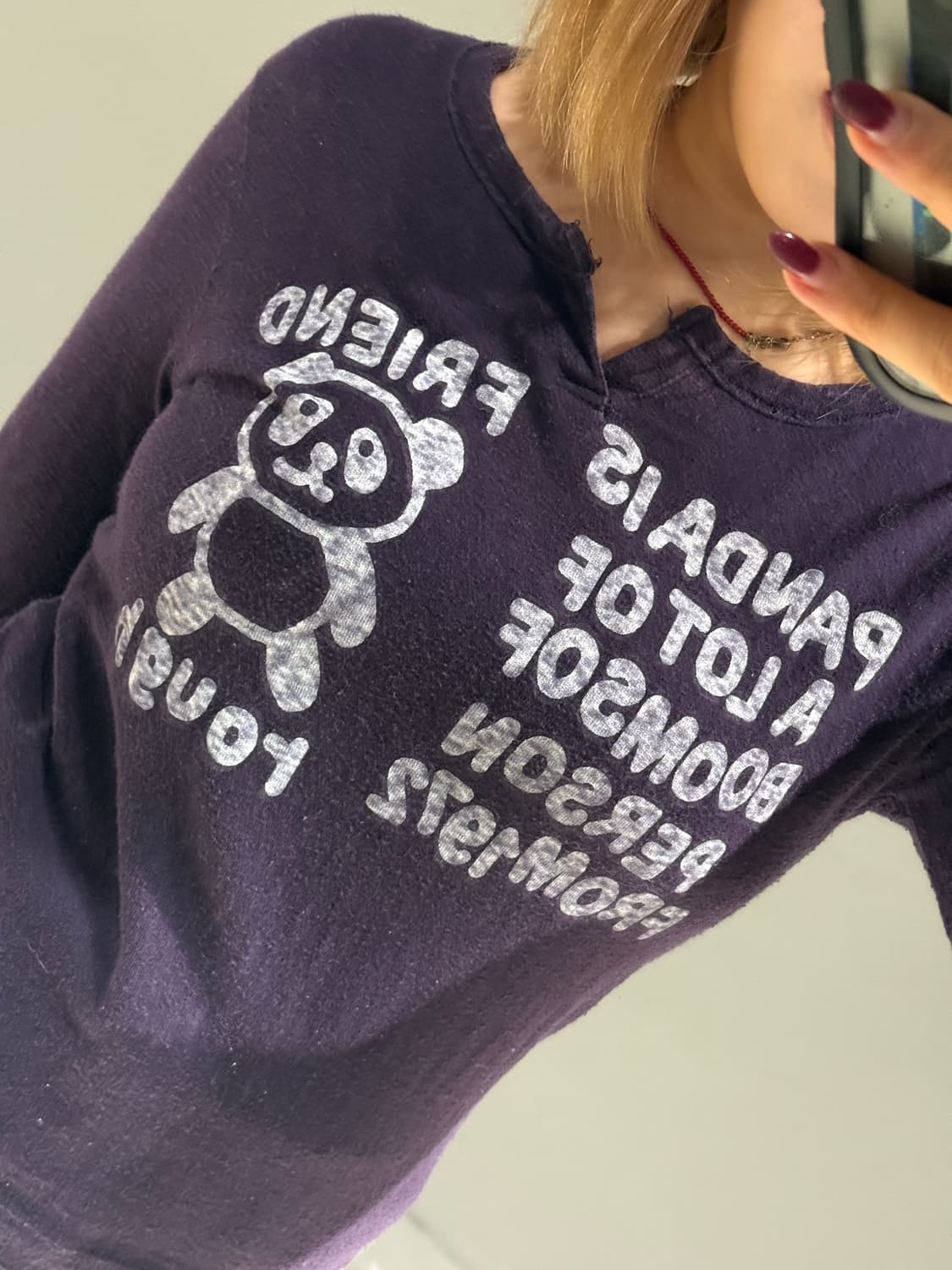 kawaii printing neck slit long sleeve 상품이미지3