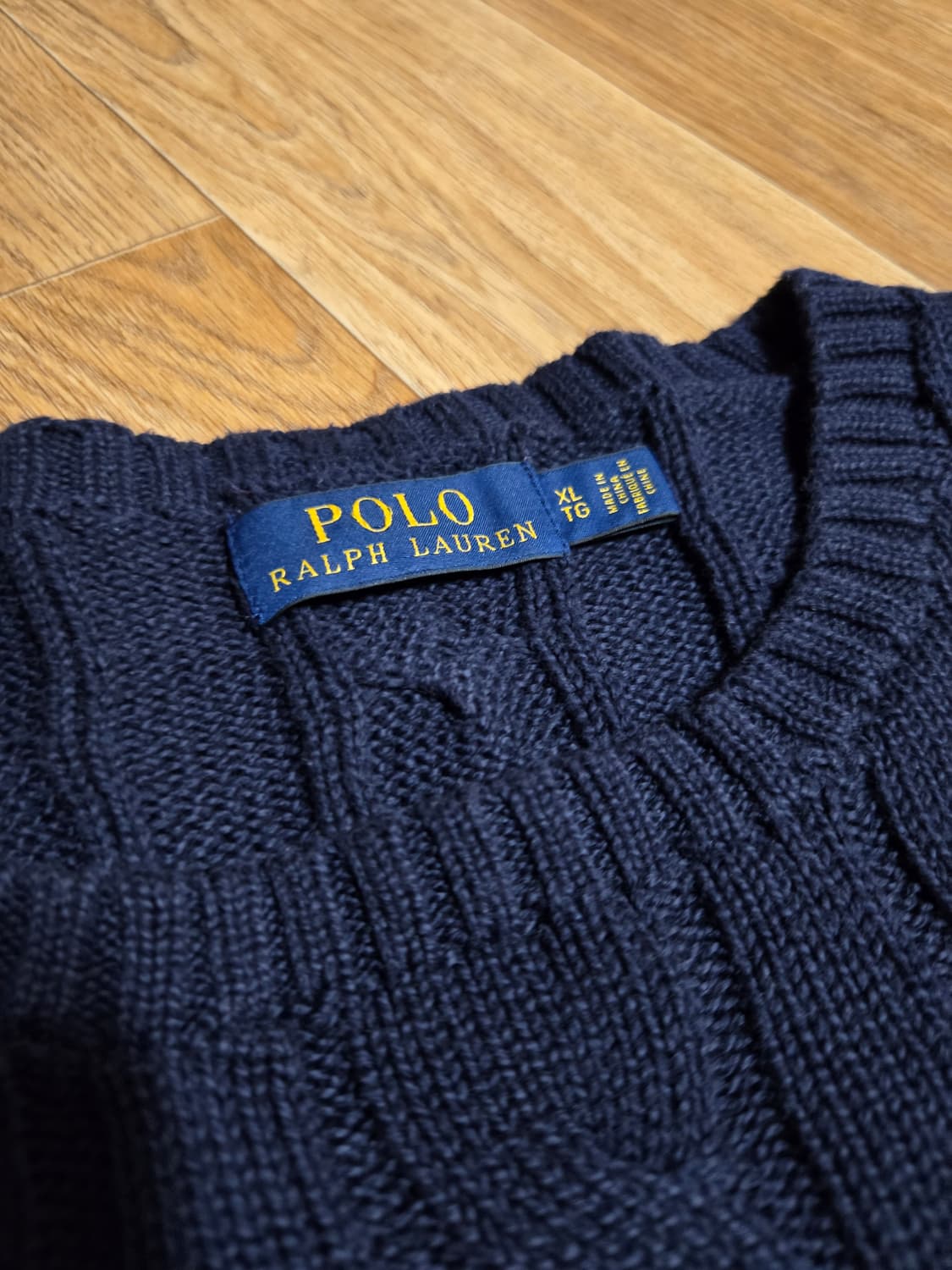 폴로 랄프로렌 남성 네이비 케이블 니트(XL사이즈) 상품이미지5