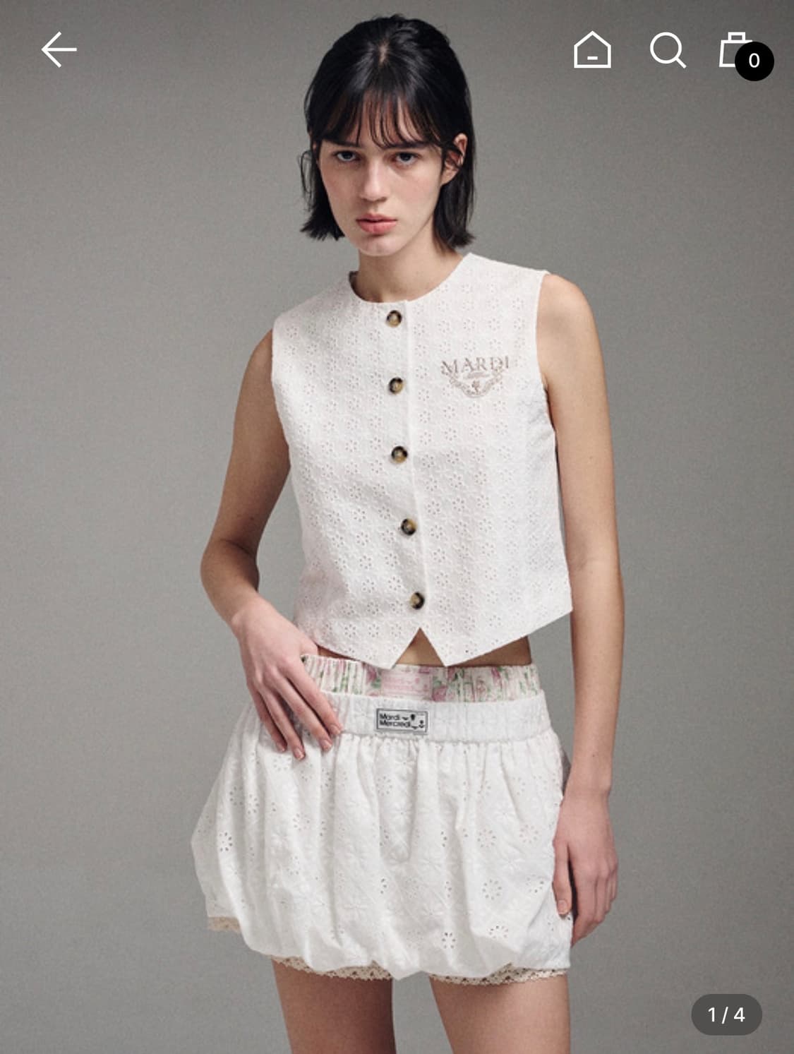 마르디메크르디 CLASSIC VEST EYELET_WHITE 상품이미지1