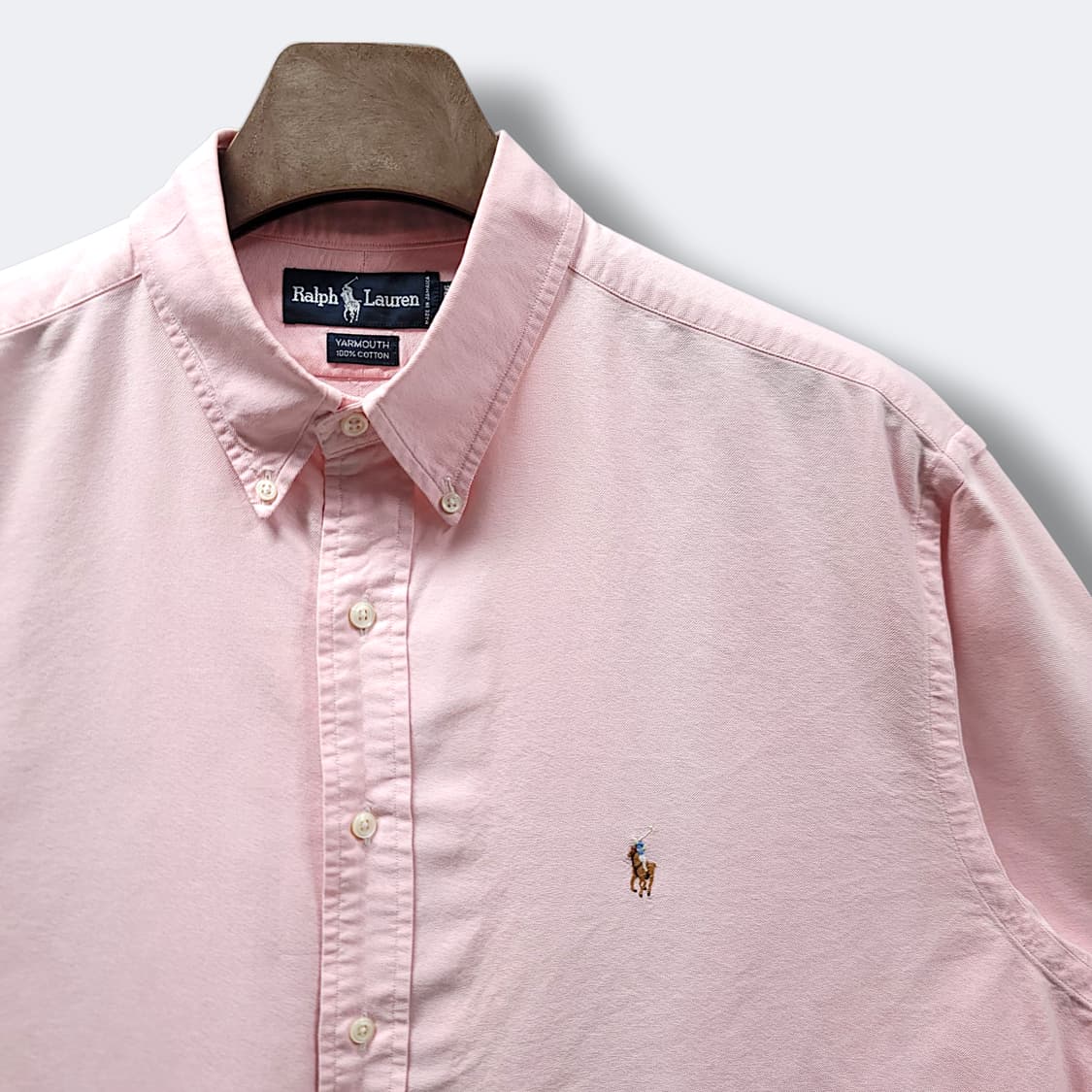 [2XL] 폴로 라이트핑크 코튼 야머스 버튼다운 긴팔셔츠 상품이미지4