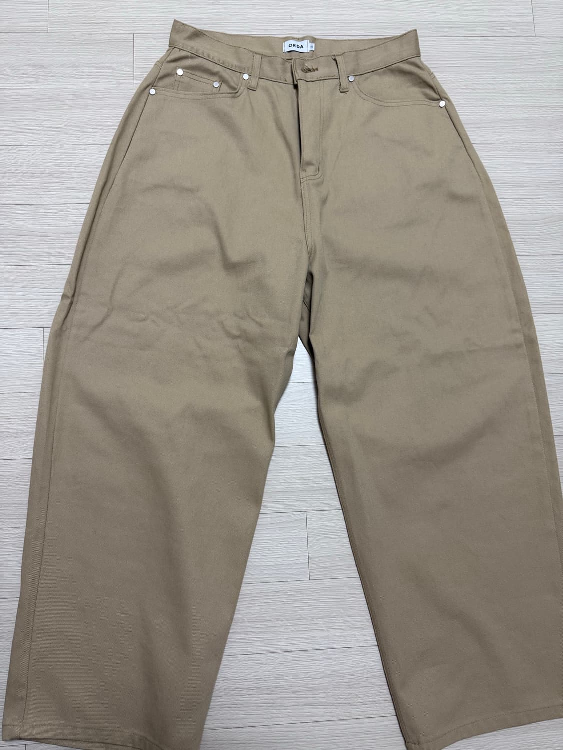 단스튜디오 베이지 코튼 팬츠 상품이미지1