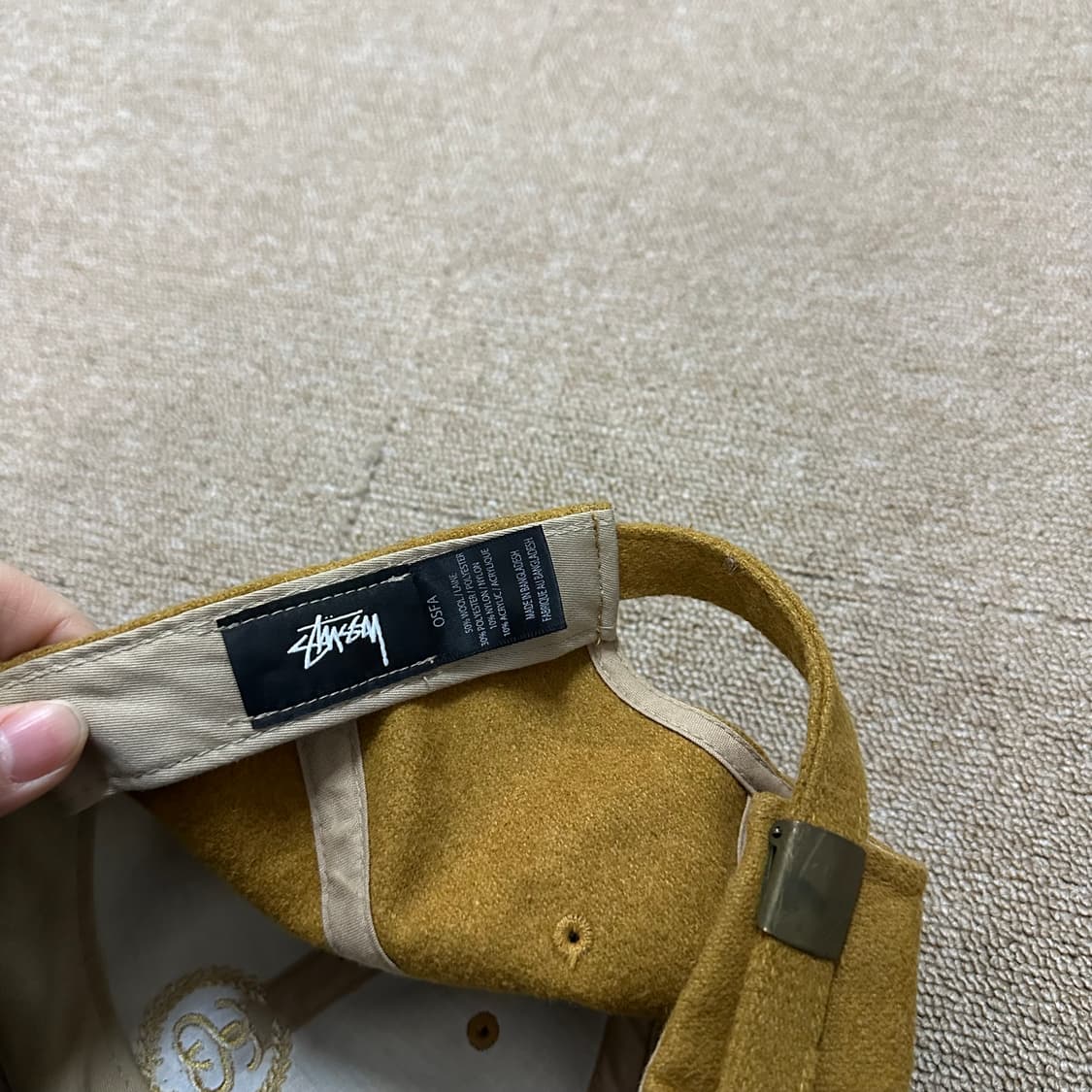 스투시 옐로우 브라운 울 스냅백 상품이미지4