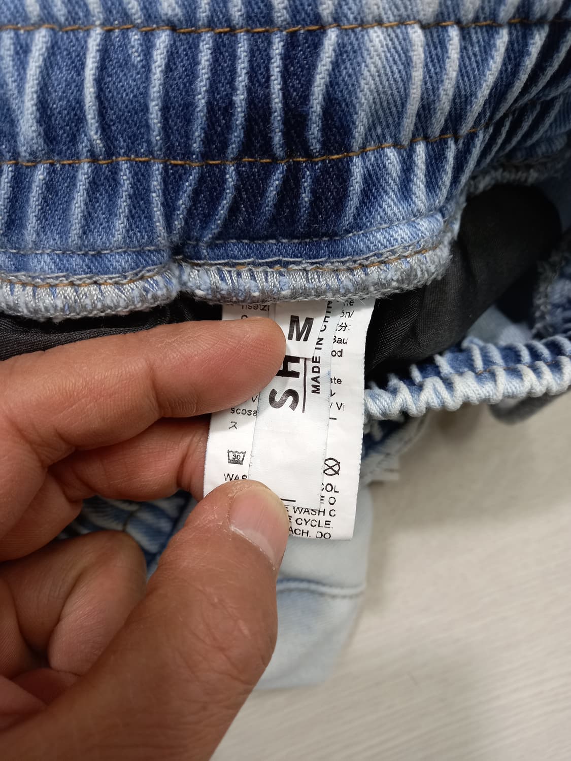 30 SHEIN 밴딩 조거 데님 연청 커스텀 30-182 상품이미지6