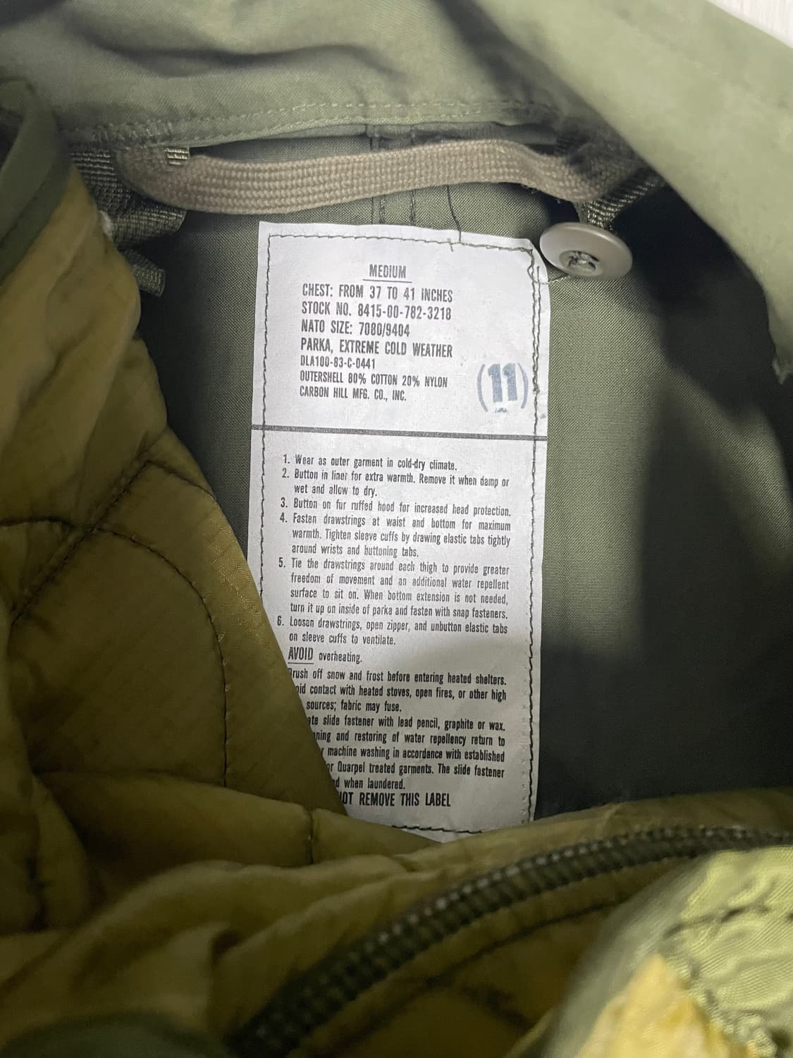 m65og 오리지널 피쉬테일 데드스탁 M 개파카 새상품 세트 상품이미지3