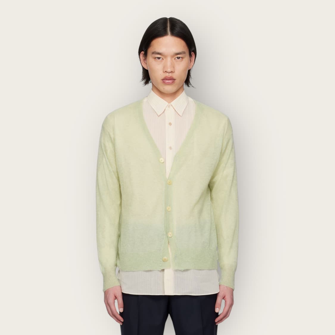 5/ 오라리 24SS 키드 모헤어 시어 니트 가디건 상품이미지1