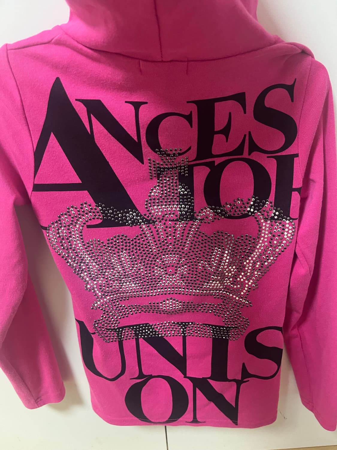 빈티지 핫핑크큐빅후드티 갸루 오네갸루 y2k 상품이미지3