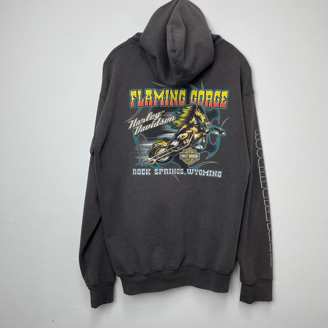 할리데이비슨 차콜그레이 빈티지 프린팅 후드집업 M 상품이미지8