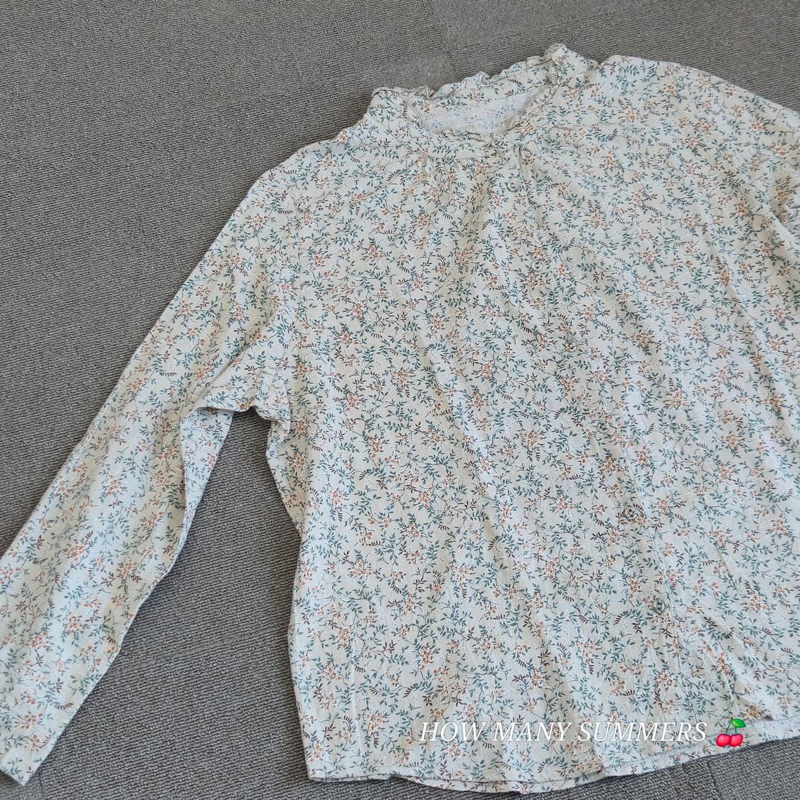 ​빈티지 잔꽃무늬 코튼 100% 블라우스 상품이미지2