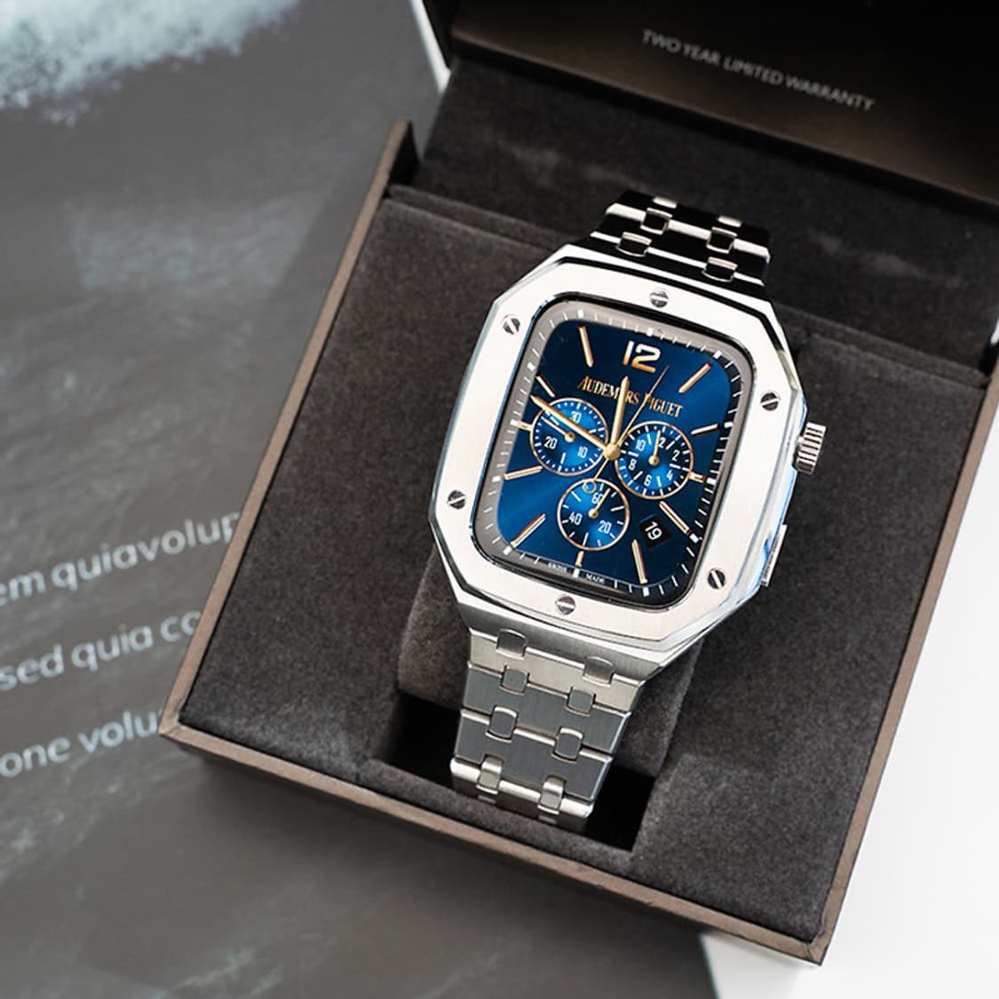 애플워치 44mm 오데마 피게 스타일 메탈 케이스 상품이미지1