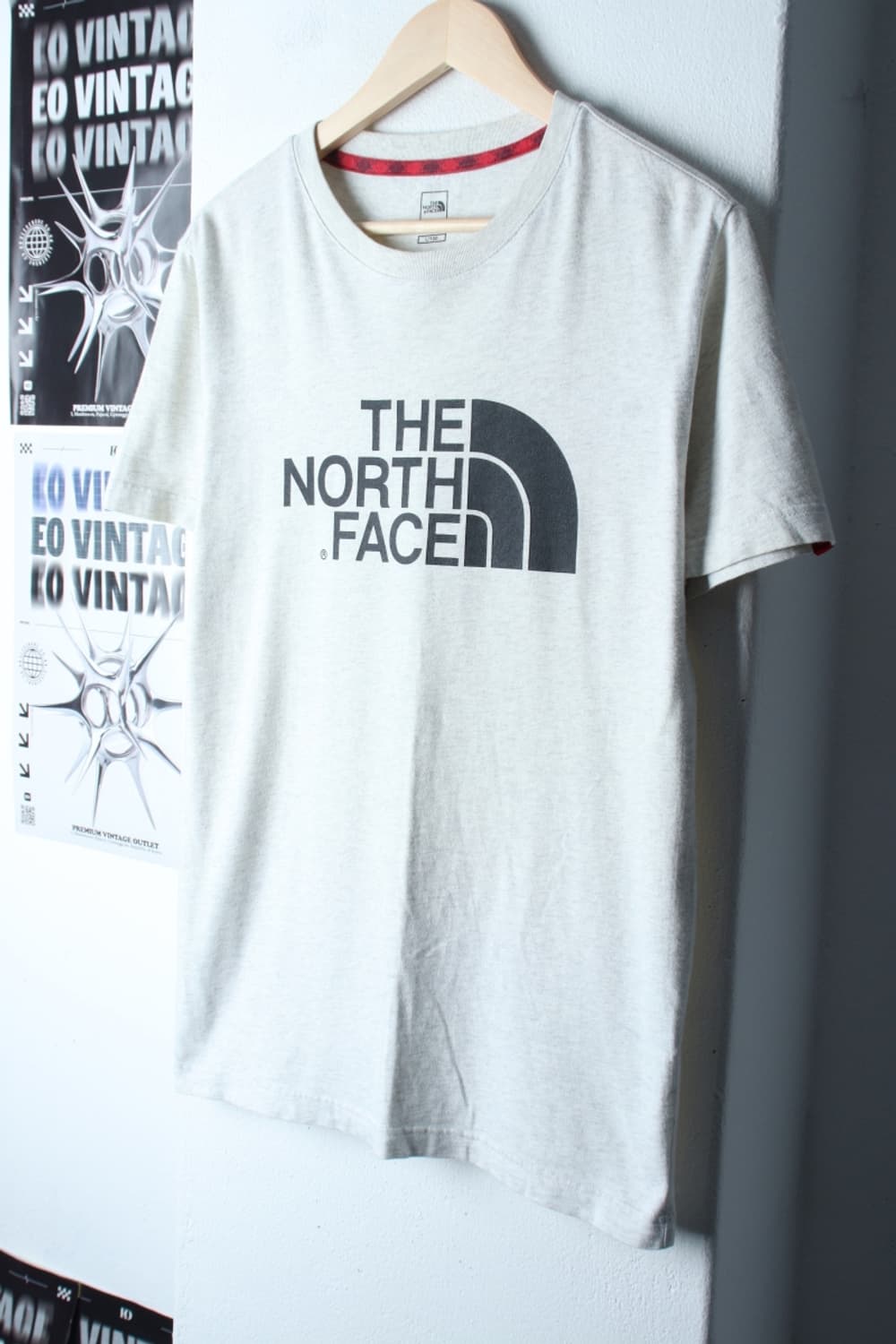 (L-XL) 노스페이스 반팔 티셔츠 빅로고 멜란지 올드스쿨-7B49 상품이미지1