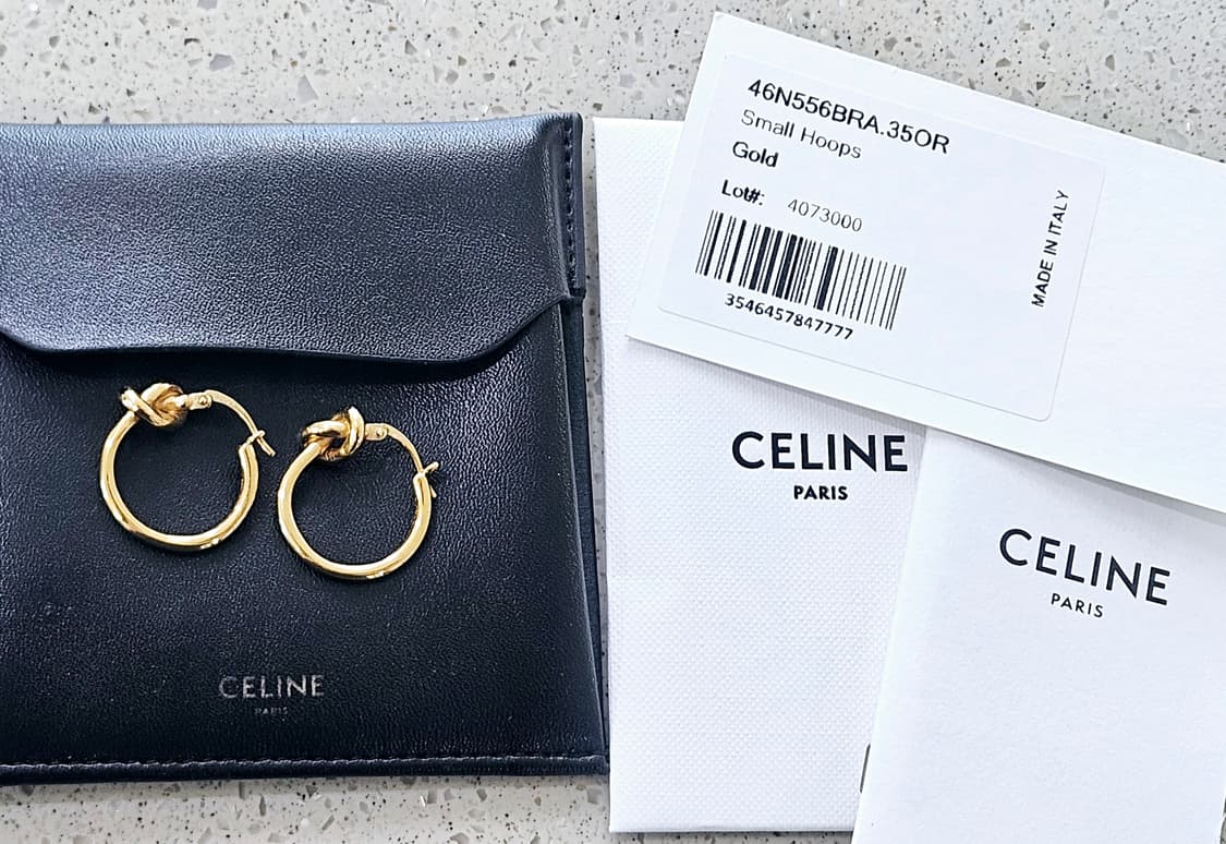 셀린느 노트 스몰 후프 귀걸이 [정품/골드] 상품이미지4