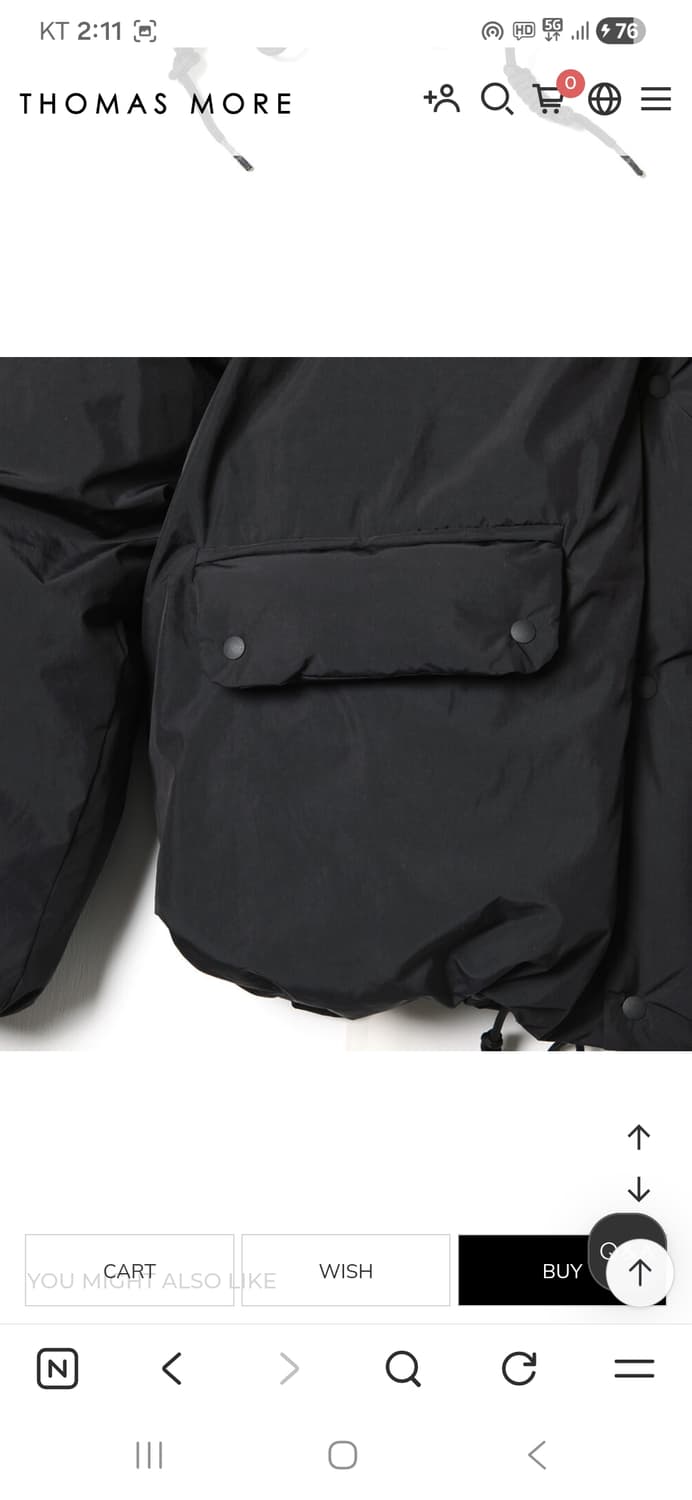 토마스모어 블랙 숏패딩  상품이미지5