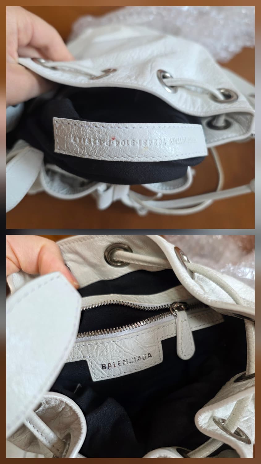 정품 발렌시아가 르카골 버킷백 xs 화이트 상품이미지10