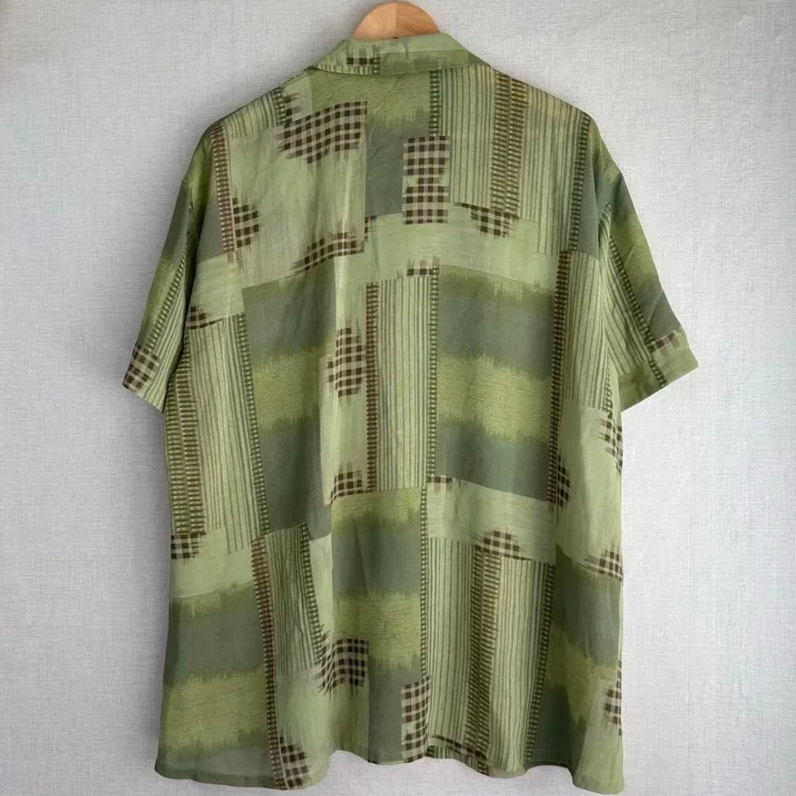 Vintage Green Patchwork Shirts 상품이미지6