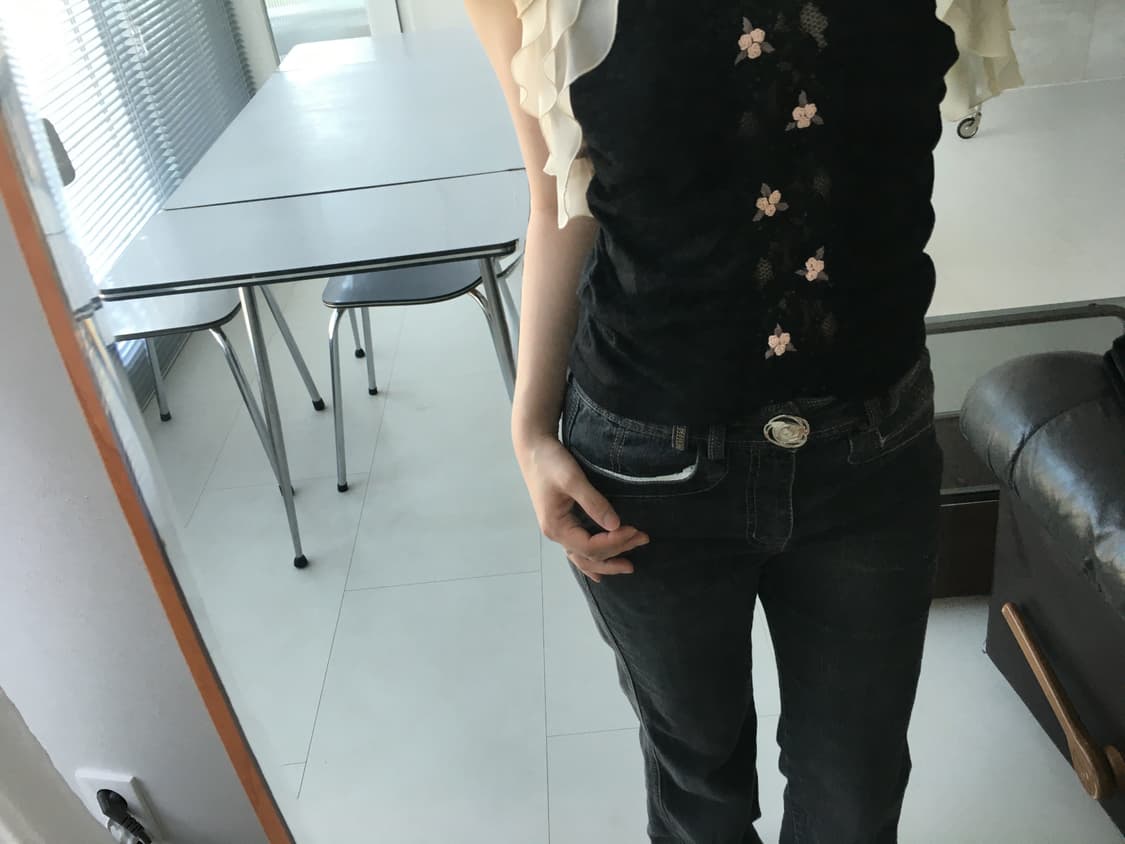 flower button bootcut denim 상품이미지4