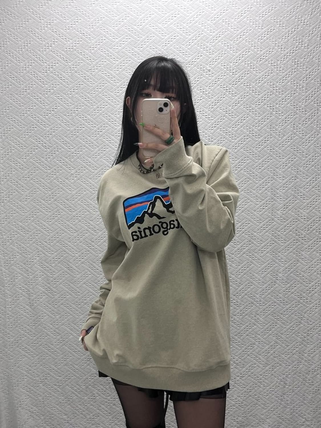 파타고니아 빈티지 레트로 빅로고 기모 맨투맨 L C09300 상품이미지2