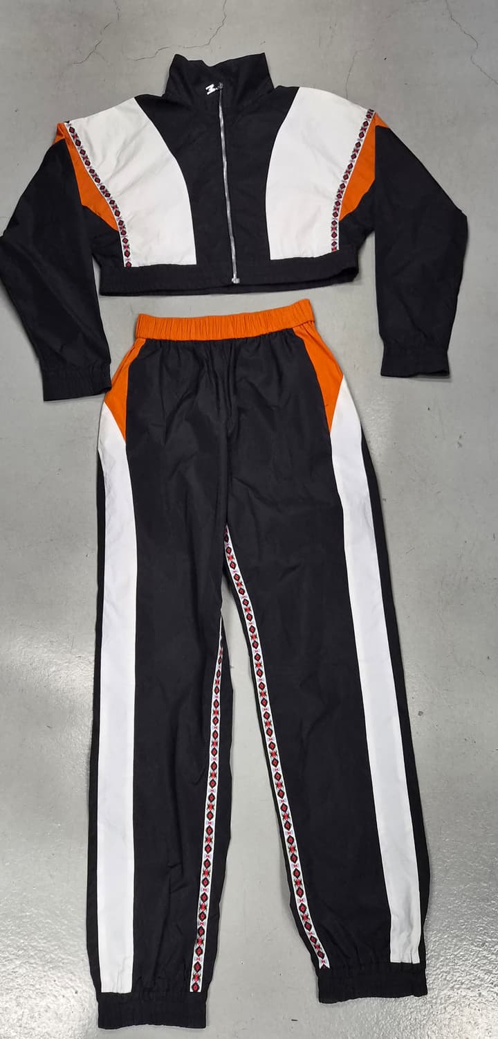 MSGM 여성 트레이닝 세트 블랙/화이트/오렌지 상품이미지1